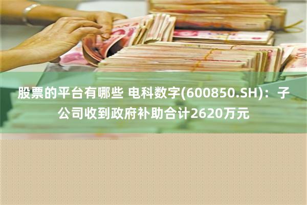 股票的平台有哪些 电科数字(600850.SH)：子公司收到政府补助合计2620万元