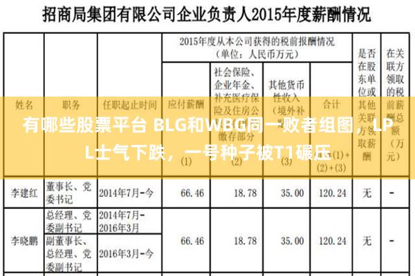 有哪些股票平台 BLG和WBG同一败者组图，LPL士气下跌，一号种子被T1碾压