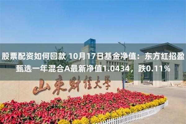 股票配资如何回款 10月17日基金净值：东方红招盈甄选一年混合A最新净值1.0434，跌0.11%