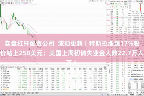 实盘杠杆配资公司  滚动更新丨特斯拉涨超17%股价站上250美元；美国上周初请失业金人数22.7万人