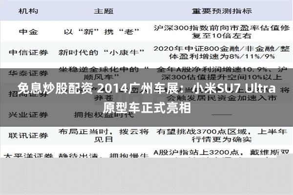 免息炒股配资 2014广州车展：小米SU7 Ultra原型车正式亮相