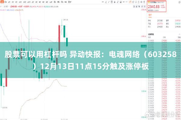股票可以用杠杆吗 异动快报：电魂网络（603258）12月13日11点15分触及涨停板