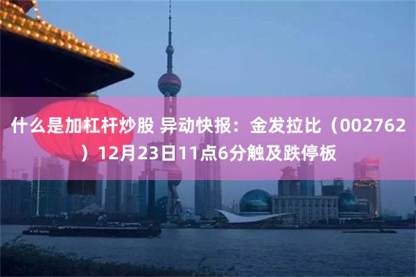 什么是加杠杆炒股 异动快报：金发拉比（002762）12月23日11点6分触及跌停板