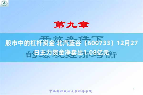 股市中的杠杆资金 北汽蓝谷（600733）12月27日主力资金净卖出1.08亿元