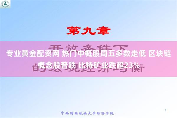 专业黄金配资网 热门中概股周五多数走低 区块链概念股普跌 比特矿业跌超23%